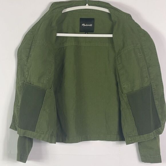 Madewell Crop Anorak Jacket In Desert Olive, 2 Patch and 2 Side Seam Pockets, XS - Picture 10 of 16